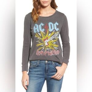 Junk Food AC/DC Women's Gray Graphic Top